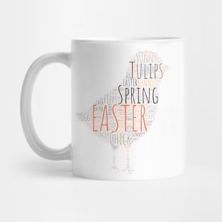 Cute Colorful Chick Easter Words Mug